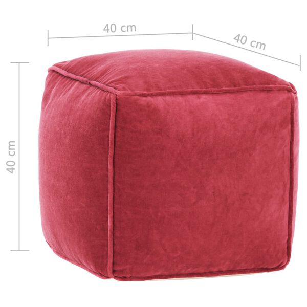 vidaXL Poef 40x40x40 cm katoenfluweel roze