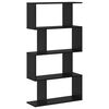 vidaXL Boekenkast 4-laags 70 x 24 x 129 cm Bewerkt hout Zwart Eiken