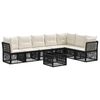 vidaXL Tuinbankenset 8 pcs Zwart poly rattan
