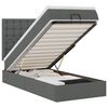 vidaXL Bed poef met matras en LED's 90x200 cm stof donkergrijs