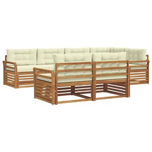 vidaXL Buiten bankenset met kussen 7 pcs Natuurlijk en Cr&egrave;me