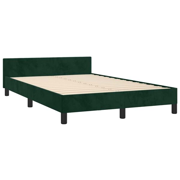vidaXL Bedframe zonder matras 120x190 cm fluweel donkergroen