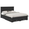vidaXL Bedframe met hoofdeinde Zwart 140 x 190 cm Bewerkt hout
