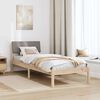 vidaXL Bedframe Bruin en taupe 75 x 190 cm Massief grenenhout