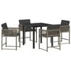 vidaXL Tuin eettafelset 5 st Grijs poly rattan