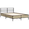 vidaXL Bedframe bewerkt hout metaal sonoma eikenkleurig 120x190 cm