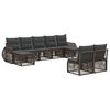 vidaXL Tuinbankenset 9 st Grijs en Donkergrijs poly rattan