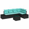 vidaXL Tuin Sofa Set 6 st Zwart poly rattan