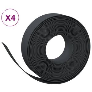 vidaXL Tuinranden 4 st 10 m 15 cm polyetheen zwart