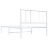 vidaXL Bedframe met hoofdbord metaal wit 90x200 cm