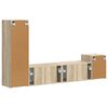 vidaXL Tv-meubelset Wandgemonteerd 4 pcs Sonoma Eiken Bewerkt hout