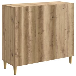 vidaXL Dressoir Artisanaal eiken 89 x 34,5 x 80 cm Bewerkt hout