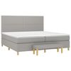 vidaXL Boxspring met matras stof lichtgrijs 200x200 cm