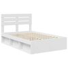 vidaXL Bedframe met hoofdeinde Wit 135 x 190 cm Massief grenenhout