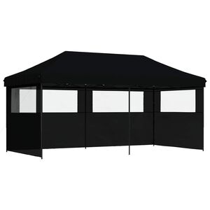 vidaXL Partytent 292 x 580 x 315 cm Zwart Oxford Stof