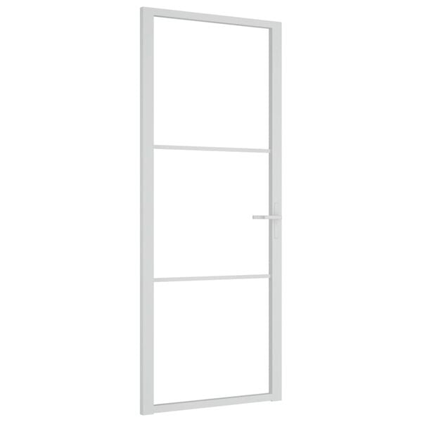 vidaXL Binnendeur 83x201,5 cm ESG-glas en aluminium wit