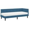 vidaXL Hoekbedframe met Matras met matras 2 pcs Blauw Fluweel