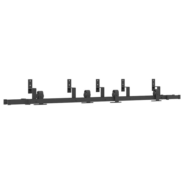 vidaXL Doos met onderdelen voor schuifdeur 200 cm staal zwart