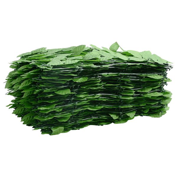 vidaXL Balkonscherm met groene bladeren 400x100 cm
