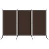 vidaXL Kamerscherm met 3 panelen 260x180 cm bruin