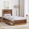 vidaXL Bedframe met hoofdeinde Oudhout 90 x 190 cm Bewerkt hout