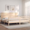 vidaXL Bedframe met hoofdbord massief hout 200x200 cm