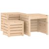 vidaXL 3-delige Tuinboxset massief grenenhout