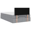 vidaXL Ottoman bed met matras en LED's 120x200 cm stof lichtgrijs