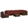 vidaXL 7-delige Loungeset met kussens poly rattan bruin