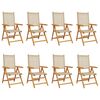 vidaXL Tuinstoelen 8 st poly rattan en massief hout beige