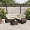 vidaXL 6-delige Loungeset met kussens poly rattan bruin