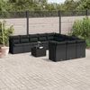 vidaXL 12-delige Loungeset met kussens poly rattan zwart