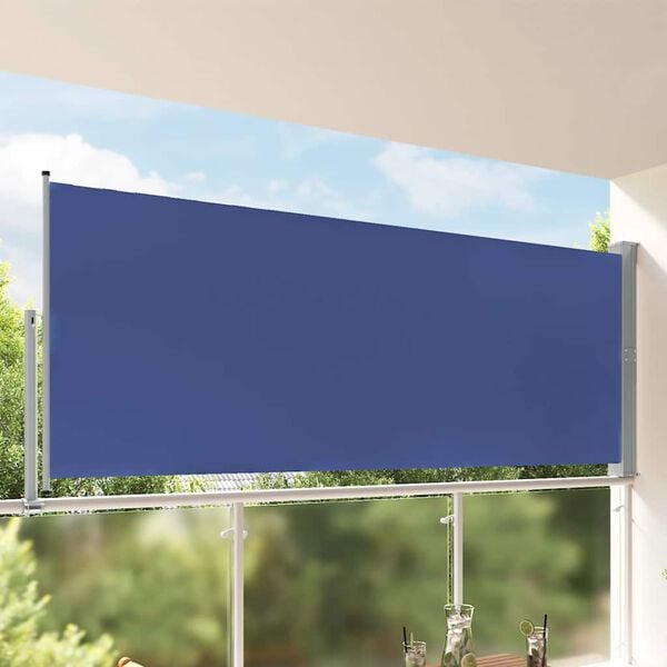 vidaXL Tuinscherm uittrekbaar 140x300 cm blauw