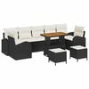 vidaXL Tuinbankenset met kussen 10 pcs Zwart poly rattan