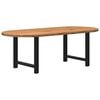 vidaXL Eettafel 220x100x74 cm ovaal massief eikenhout lichtbruin