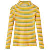 Kindershirt met lange mouwen 116 gestreept okerkleurig