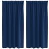 vidaXL Zwart-out Gordijnen met Ringen 2 pcs Donkerblauw 175 x 140 cm