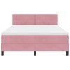 vidaXL LED Box Spring Bed met matras met LED Roze 140 x 190 cm Fluweel