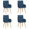 vidaXL Eettafelstoelen 4 pcs Stof Blauw 60 x 56 x 96 cm