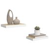 vidaXL Wandschappen 2 st zwevend 40x23x3,8 cm MDF eikenkleurig en wit