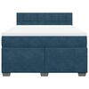 vidaXL Boxspring met matras fluweel donkerblauw 140x190 cm