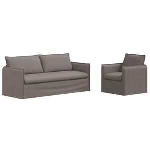 vidaXL Bank 2 pcs Taupe