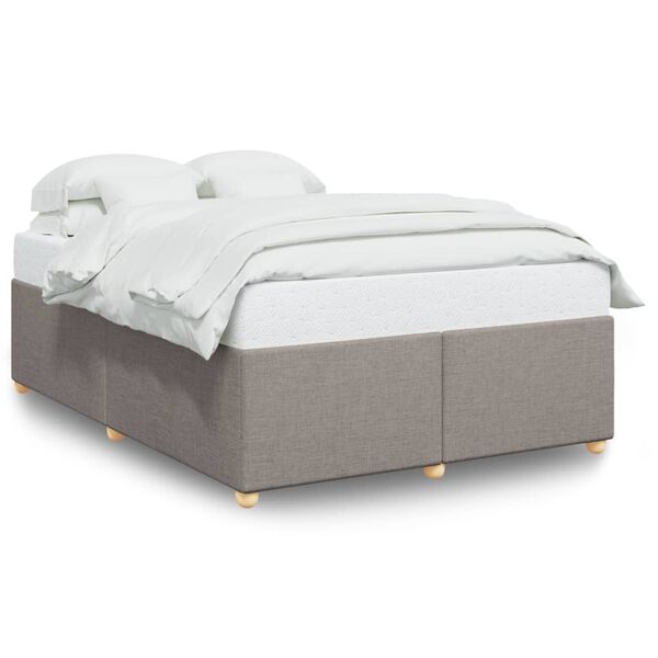vidaXL Bedframe zonder matras stof taupe 140x200 cm