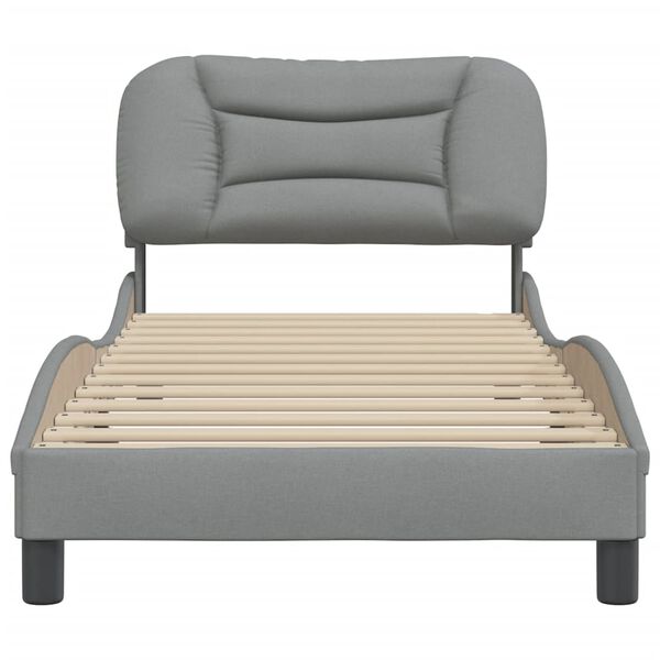 vidaXL Bedframe zonder matras "Hvar" 80x200 cm stof lichtgrijs