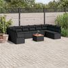vidaXL 11-delige Loungeset met kussens poly rattan zwart