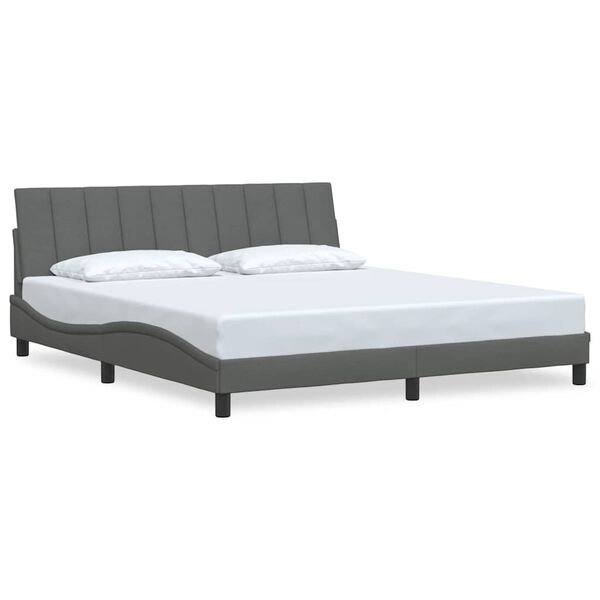 vidaXL Bedframe zonder matras "Hanko" stof donkergrijs 180x200 cm