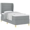 vidaXL Boxspringbed met Matras Donkergrijs 90x190 cm Lichtgrijs Stof