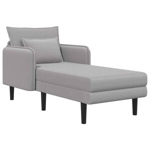 vidaXL Grote chaise longue Lichtgrijs Boucl&eacute;