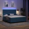 vidaXL LED Box Spring Bed met matras Donkerblauw 180 x 200 cm Fluweel