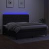vidaXL Boxspring met matras en LED stof zwart 200x200 cm